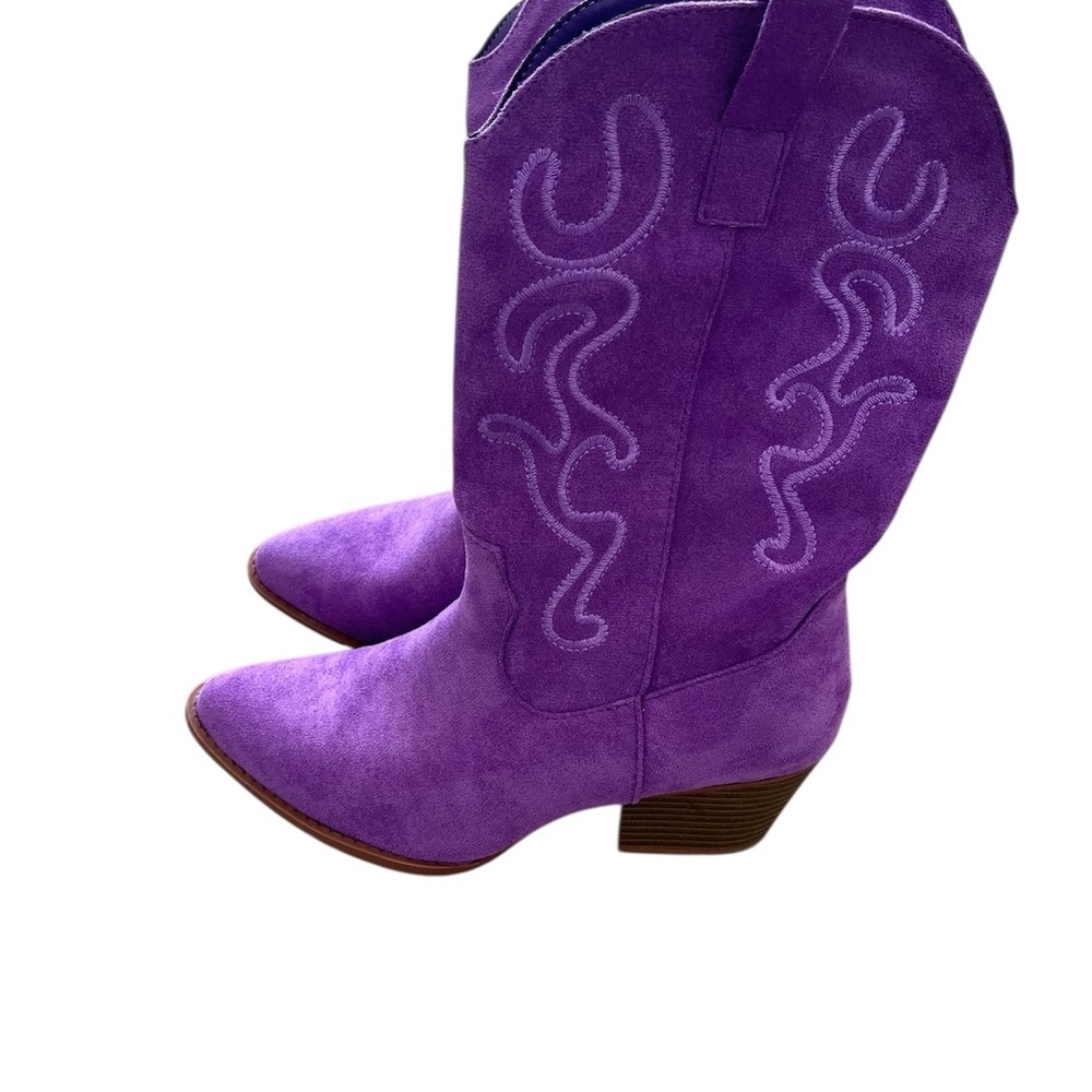 Purple Suede Western Boots